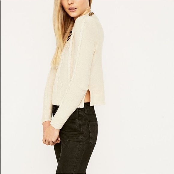 Alice & UO NWT Gitane Crewneck Cable Button Stripes Cotton Blend Knit Sweater S - Picture 14 of 15